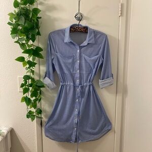Striped Button Up Dress S